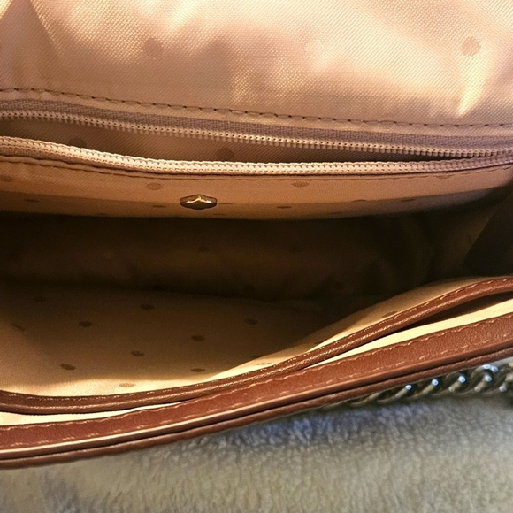 New Kate Spade Reese Park Marci Cherry Leather Quilted Chevron Flap Chain Purse - Picture 5 of 8